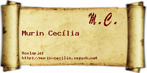 Murin Cecília névjegykártya